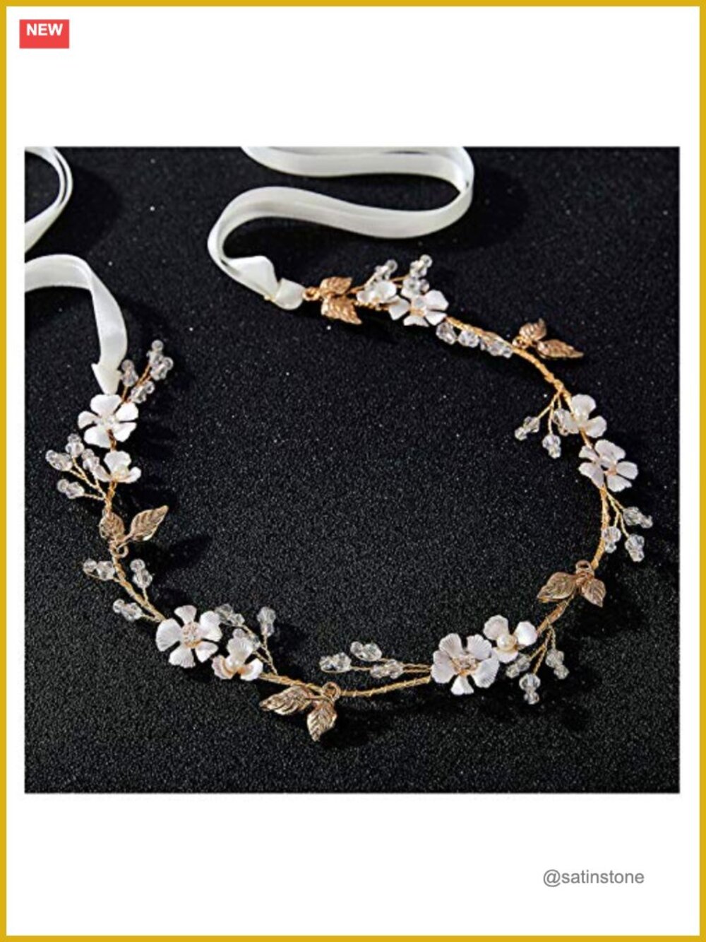 Handmade Wedding Headband Flower Leaf Bridal Hair Accessory